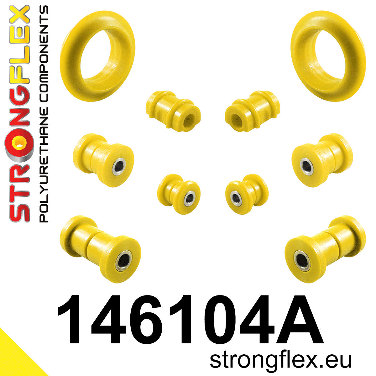 146104A Front suspension and ream beam bush kit SPORT Sport (Yellow) Peugeot 309 309 (85-93)
