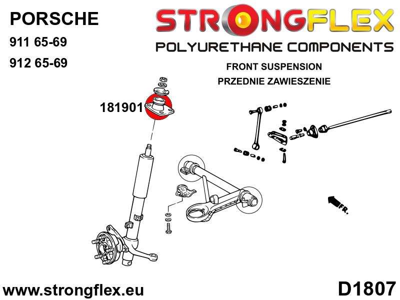181901A Front upper shock mount SPORT Sport (Yellow) Porsche 911 911 (74-89)