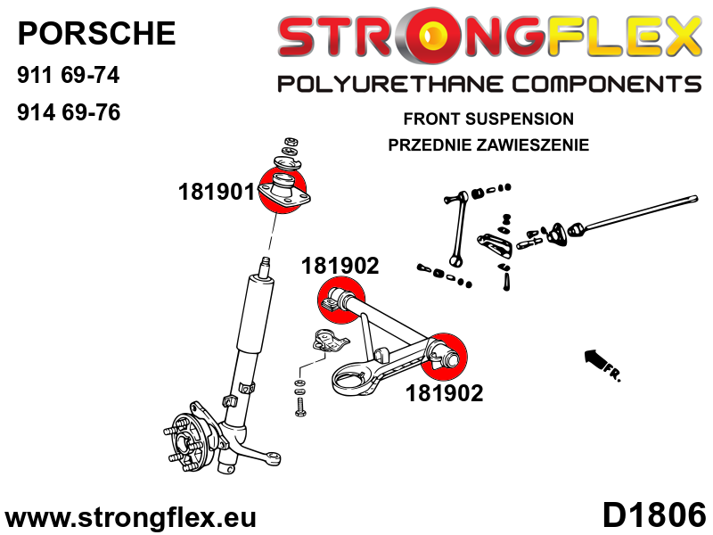 181902A Front lower arm bush SPORT Sport (Yellow) Porsche 911 911 (74-89)