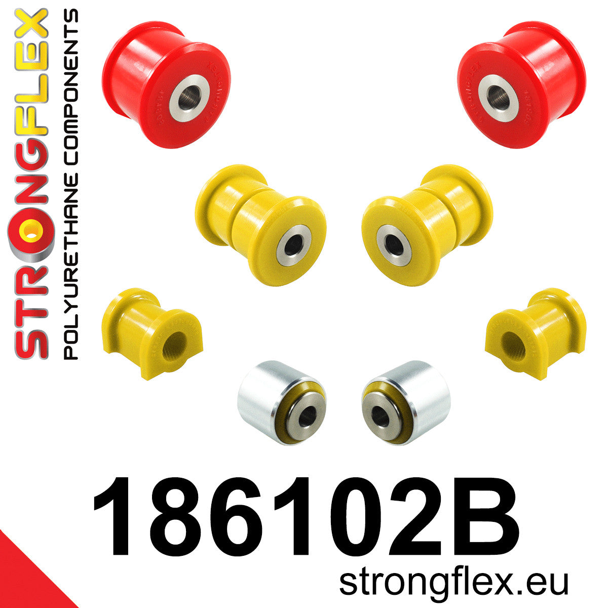 186102B Rear suspension bush kit Standard (Red) Porsche Boxster / Cayman 986 (97-04)