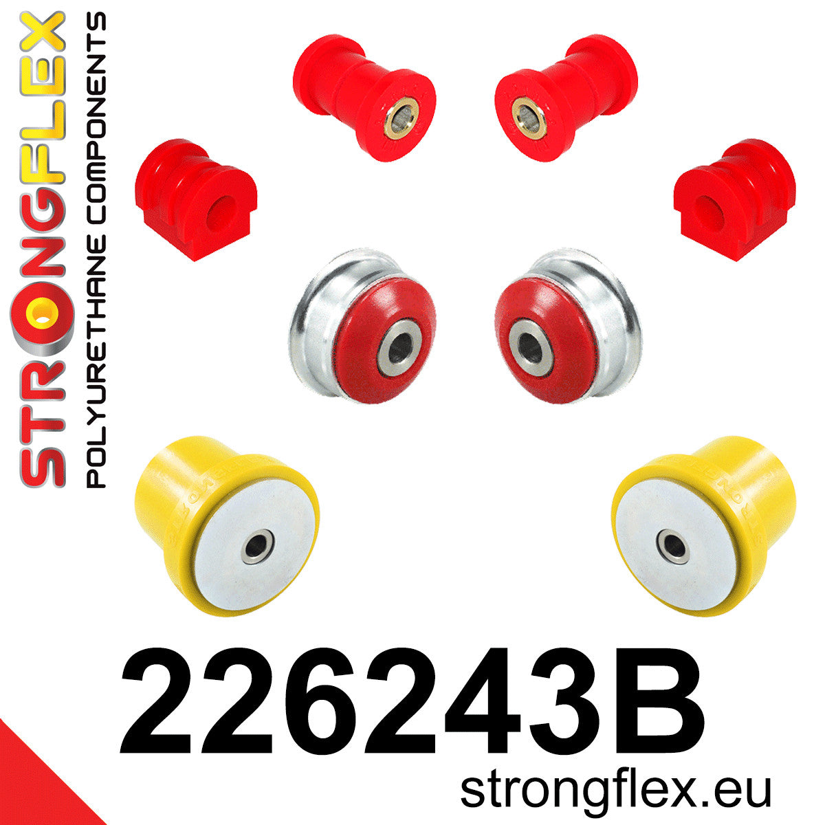 226243B Front suspension and ream beam bush kit Standard (Red) Seat Mii (11-21)