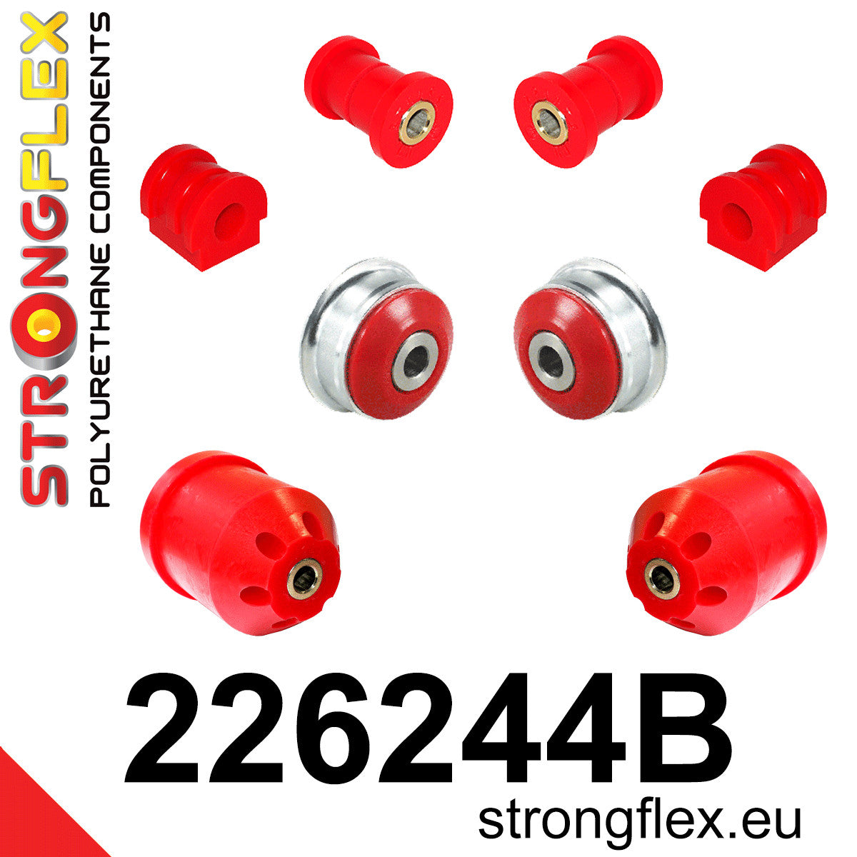 226244B Front suspension and ream beam bush kit Standard (Red) Audi A1 / S1 I (10-18) 8X