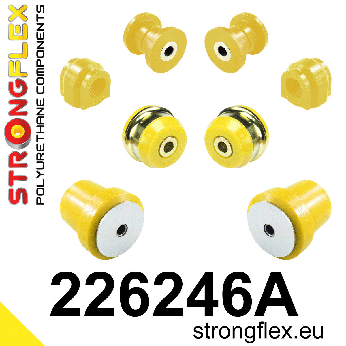 226246A Front suspension and ream beam bush kit SPORT Sport (Yellow) Audi Q2 / SQ2 (16-23) Q2 FWD