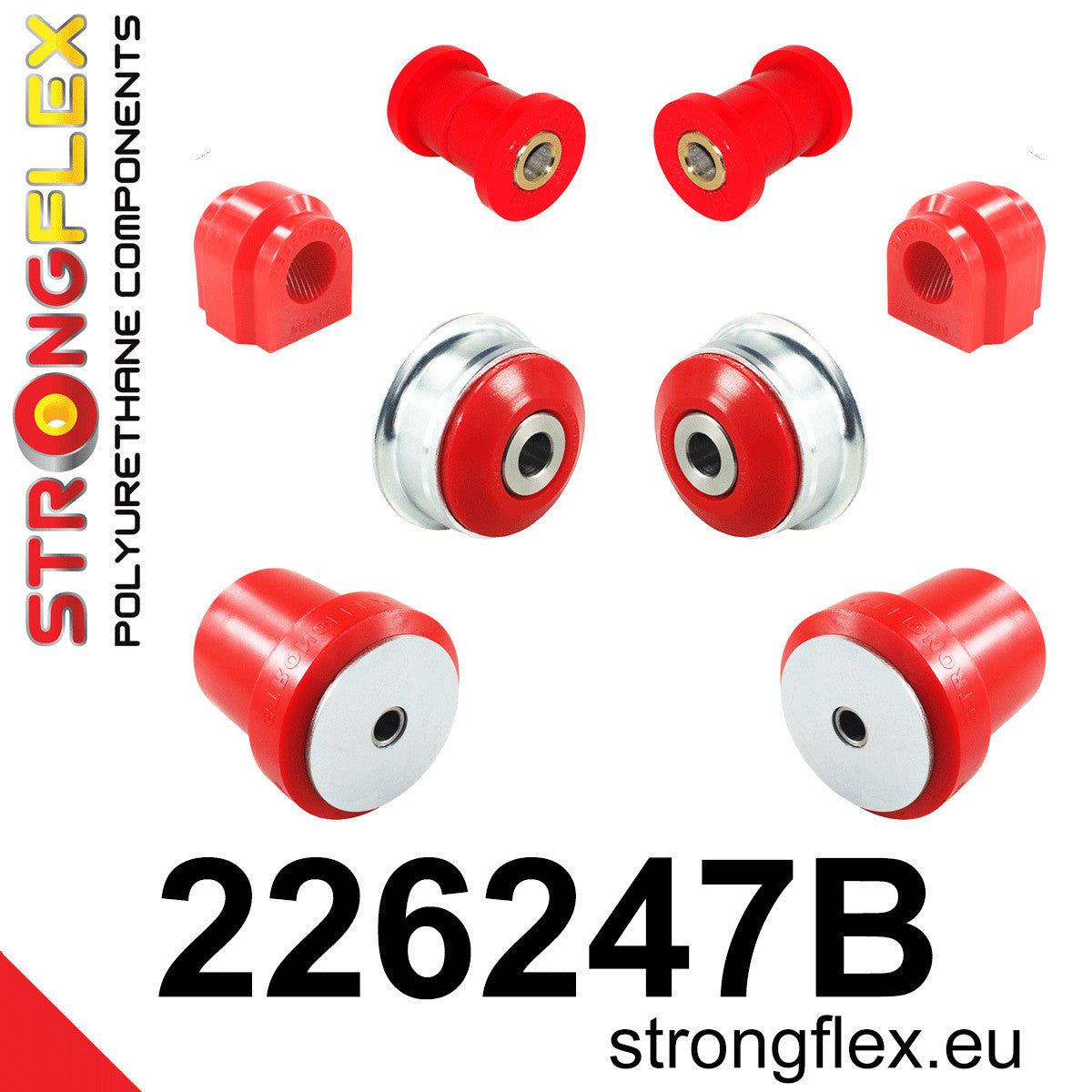 226247B Front suspension and ream beam bush kit Standard (Red) Seat Ibiza V (17-) KJ1