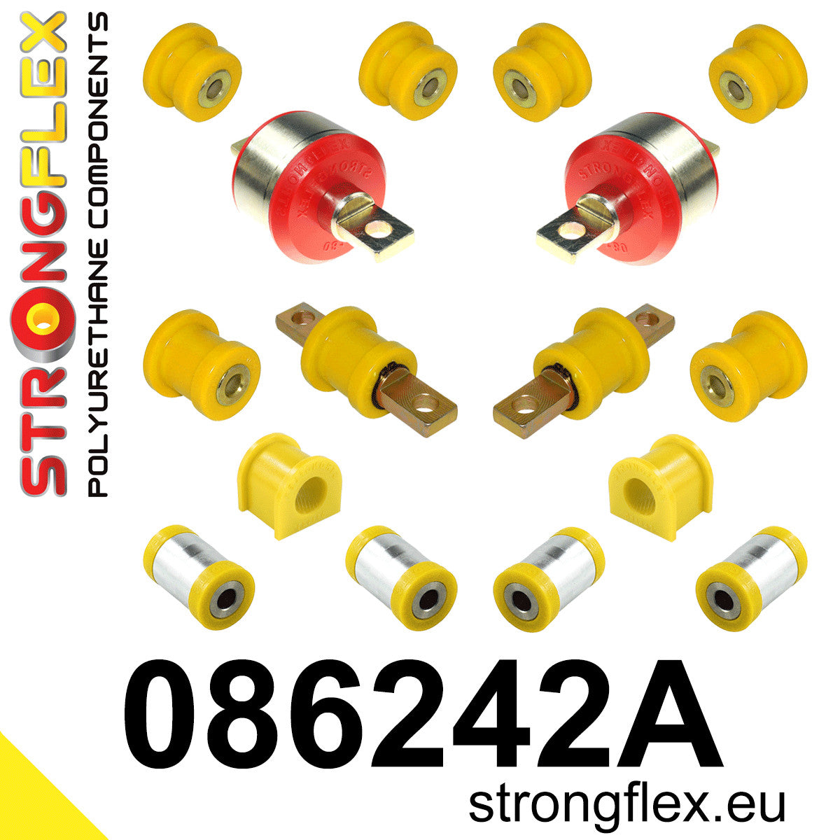 086242A Rear suspension bush kit SPORT Sport (Yellow) Honda CR-V I (95-02) RD1 / RD2 / RD3