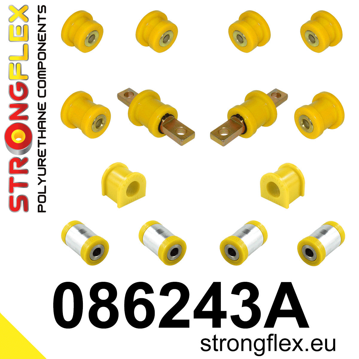 086243A Rear suspension bush kit (no bushes 081105B) SPORT Sport (Yellow) Honda CR-V I (95-02) RD1 / RD2 / RD3