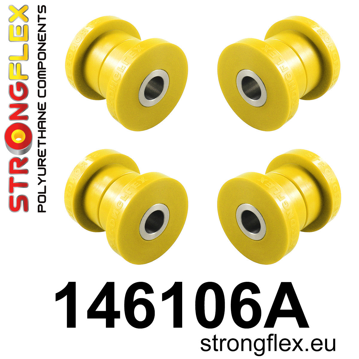 146106A Rear beam bushing kit SPORT Sport (Yellow) Peugeot 206 / 206+ (98-12)
