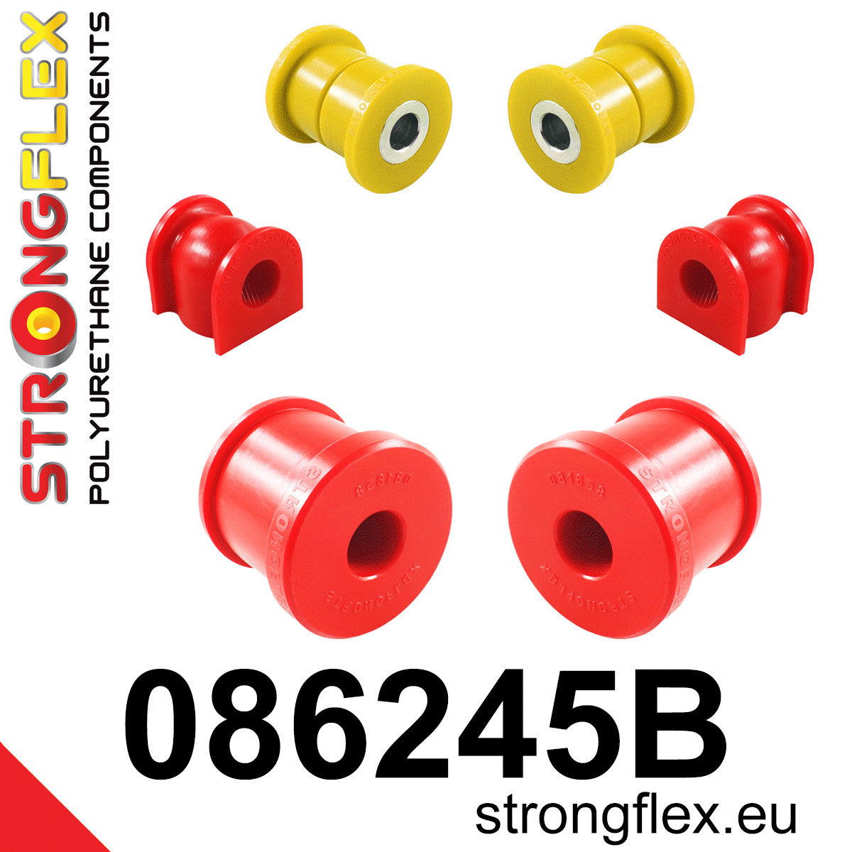 086245B Front suspension bush kit Standard (Red) Honda Jazz III (08-15)