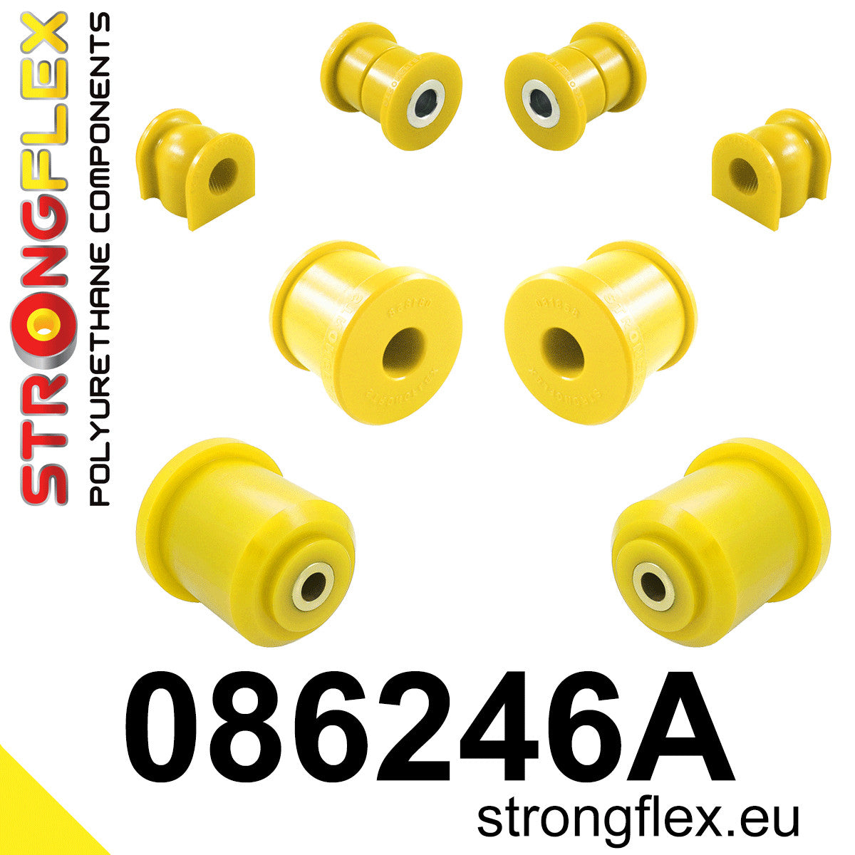 086246A Front suspension and ream beam bush kit SPORT Sport (Yellow) Honda Jazz III (08-15)