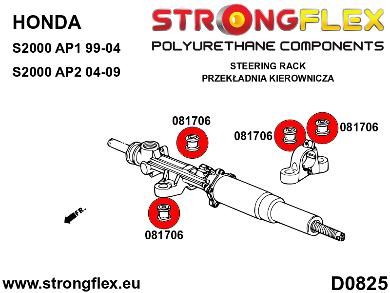 086153A Full suspension bush kit AP1 SPORT Sport (Yellow) Honda S2000 AP1 (99-04)