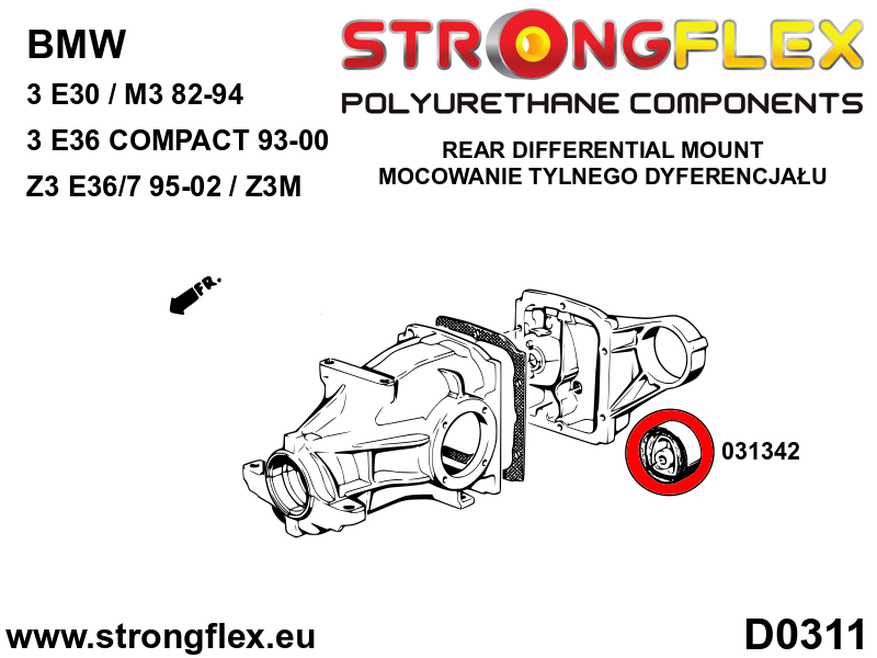 036103A Full suspension bush kit SPORT Sport (Yellow) BMW Seria 3 II (82-91) E30