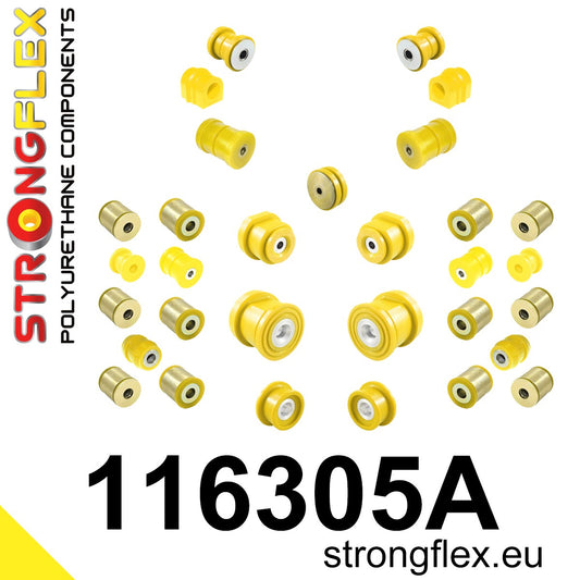 116305A Full suspension polyurethane bush kit SPORT Sport (Yellow) Mercedes Klasa C W203 (00-11)