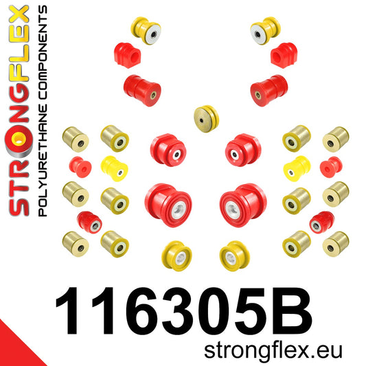 116305B Full suspension polyurethane bush kit Standard (Red) Mercedes Klasa C W203 (00-11)