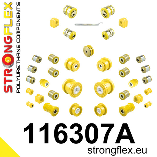 116307A Full suspension polyurethane bush kit SPORT Sport (Yellow) Mercedes SLK R172 (11-19)