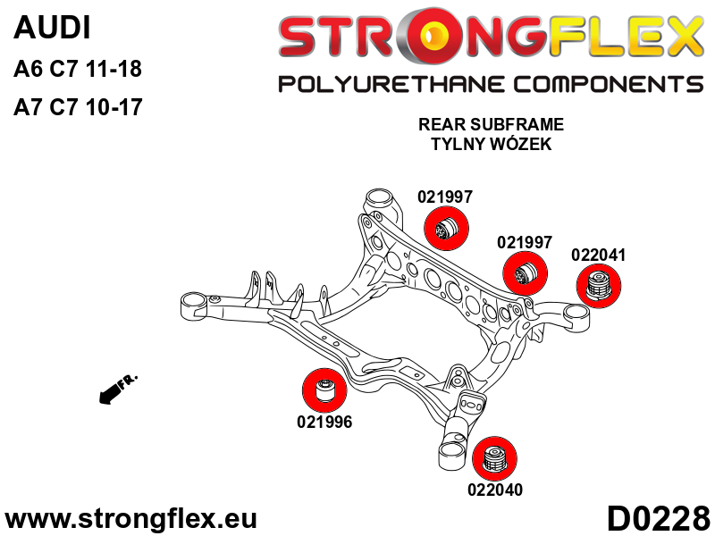 021997A Rear differential - rear bush SPORT Sport (Yellow) Porsche Macan (13-)