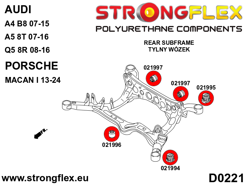 021995A Rear subframe - rear bush SPORT Sport (Yellow) Porsche Macan (13-)
