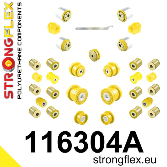 116304A Full suspension polyurethane bush kit SPORT Sport (Yellow) Mercedes CLK W209 (02-10)