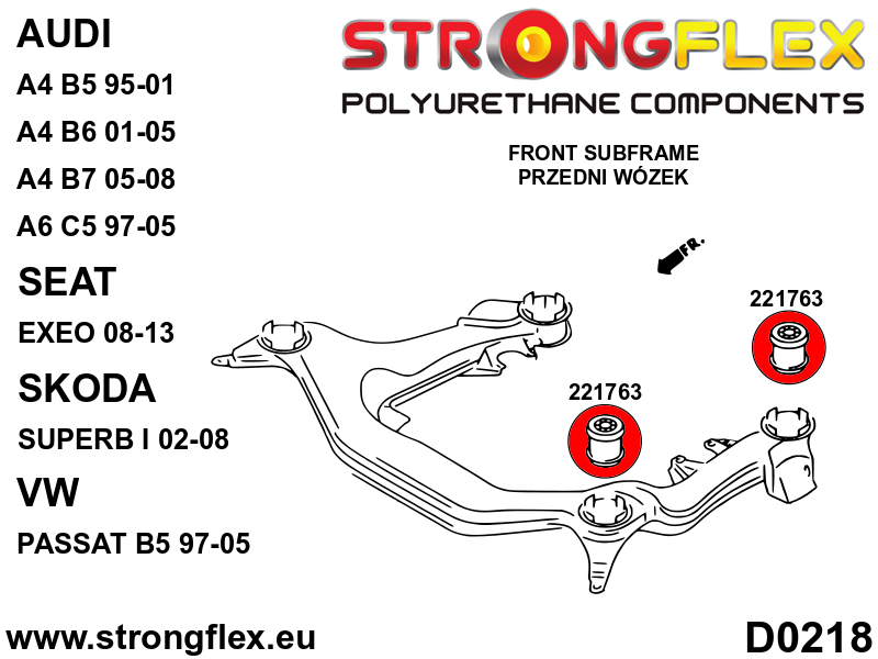 026239A Full suspension bush kit SPORT Sport (Yellow) Audi A6 / S6 / RS6 C5 (97-04)