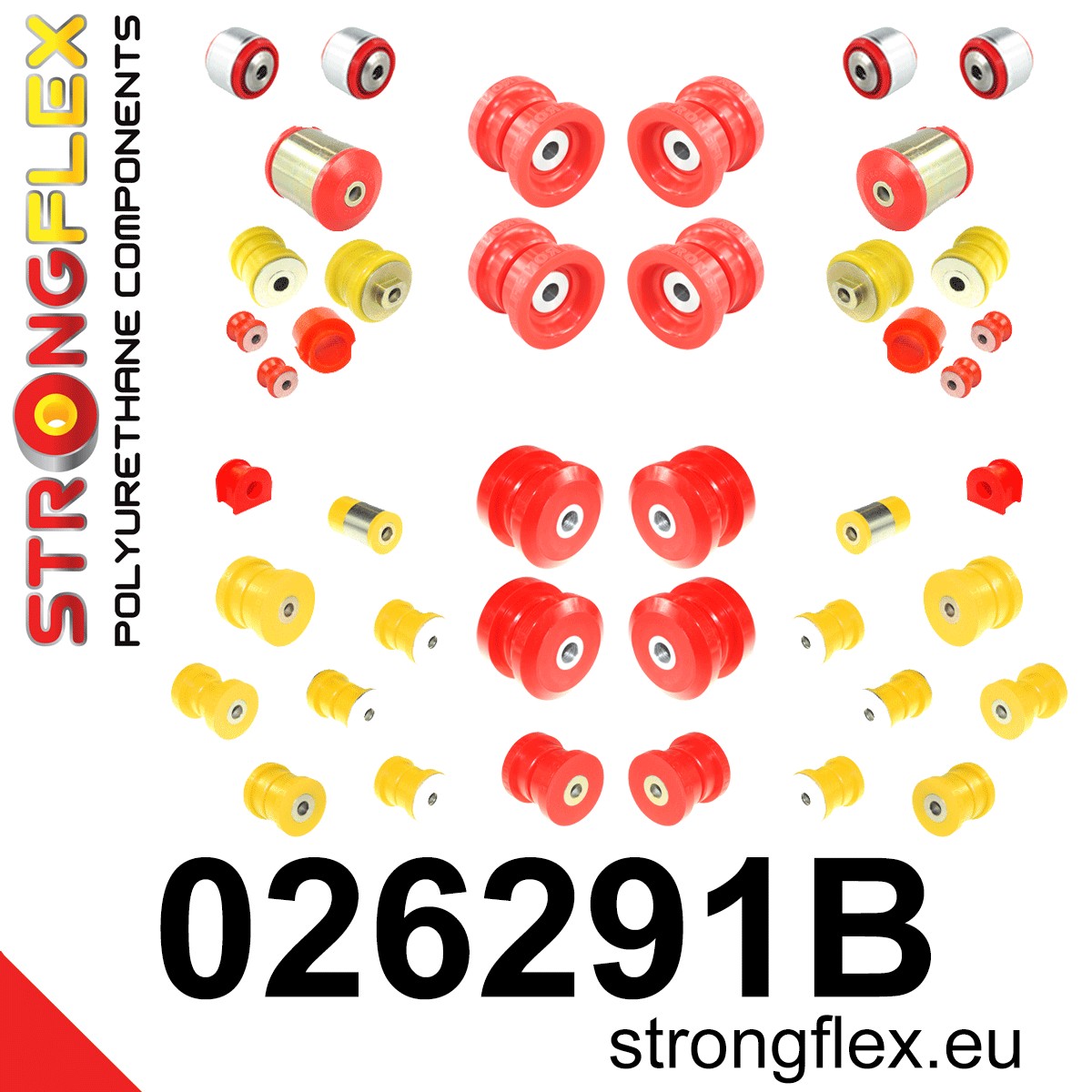 026291B Full suspension polyurethane bush kit Standard (Red) Audi A4 / S4 / RS4 I (95-01) B5