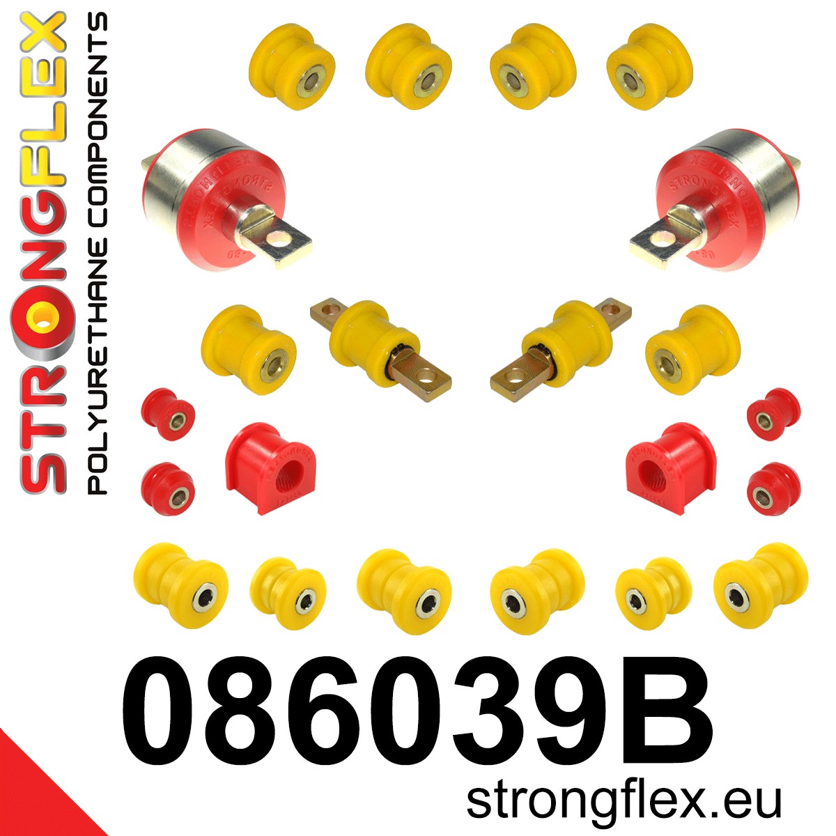 086039B Rear suspension bush kit Standard (Red) Honda Civic VI (95-00)