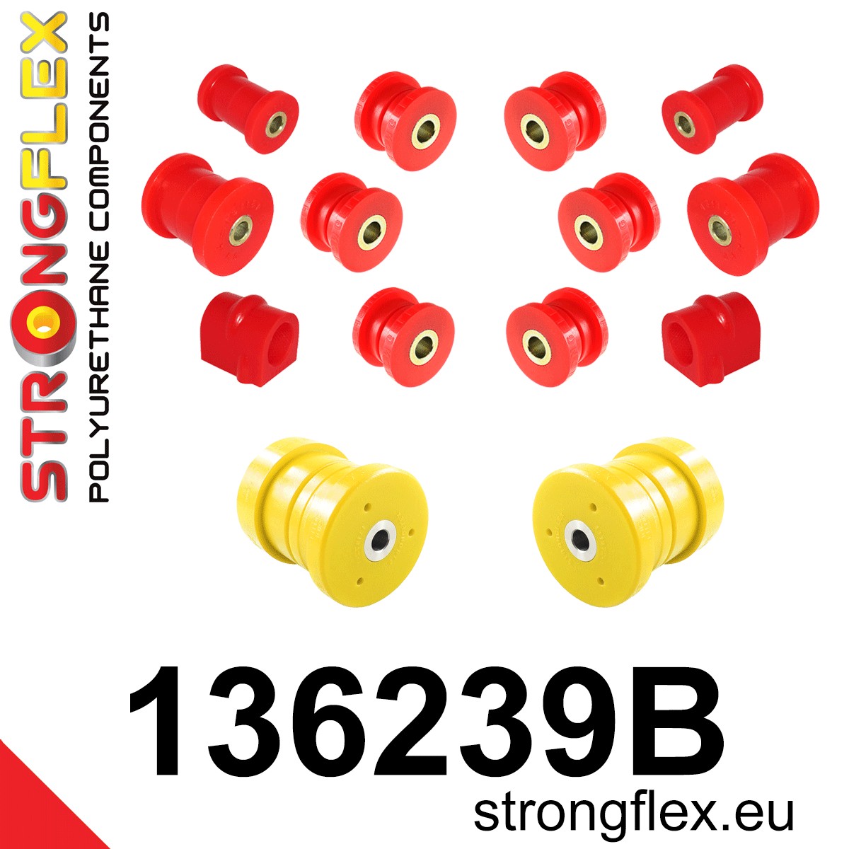 136239B Full suspension polyurethane bush kit Standard (Red) Opel / Vauxhall Astra H (04-10)