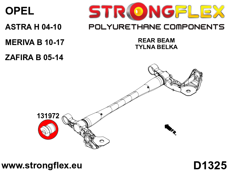 136239B Full suspension polyurethane bush kit Standard (Red) Opel / Vauxhall Astra H (04-10)