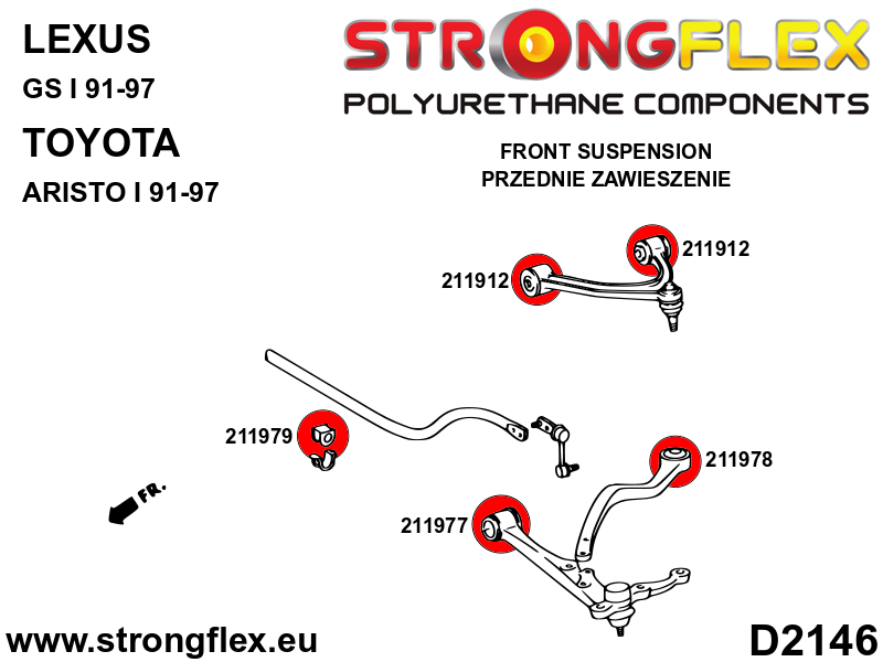 216266A Full suspension bush kit SPORT Sport (Yellow) Toyota Aristo I (91-97) S140