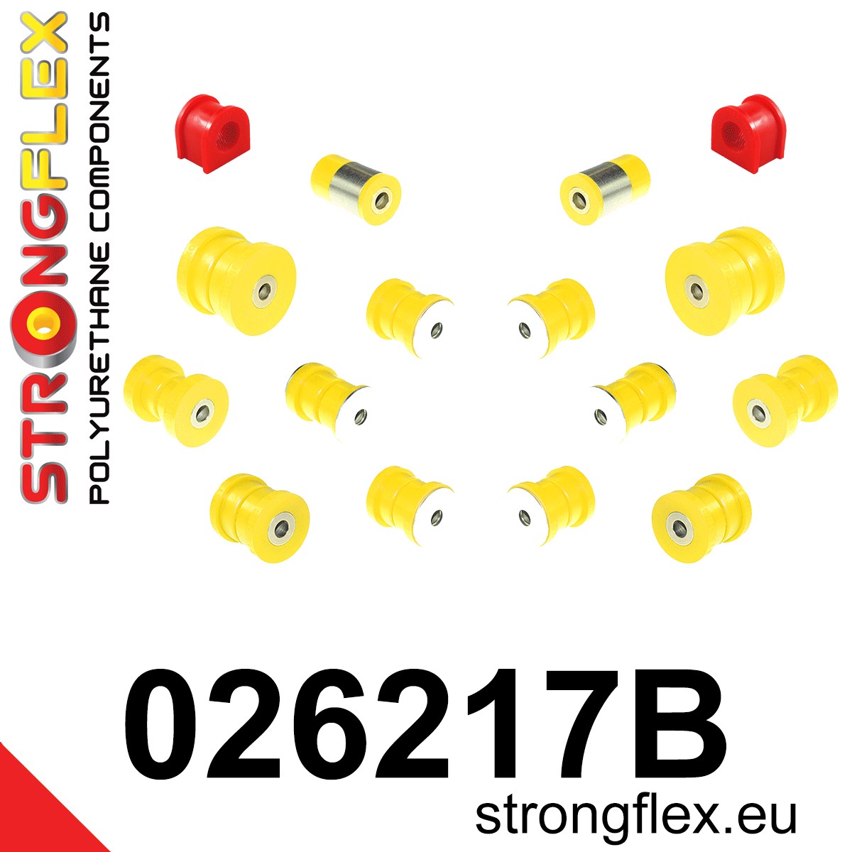 026217B Rear suspension bush kit Standard (Red) Audi 80 / 90 / S2 / RS2 80 / 90 / S2 / RS2 B4 (91-96)