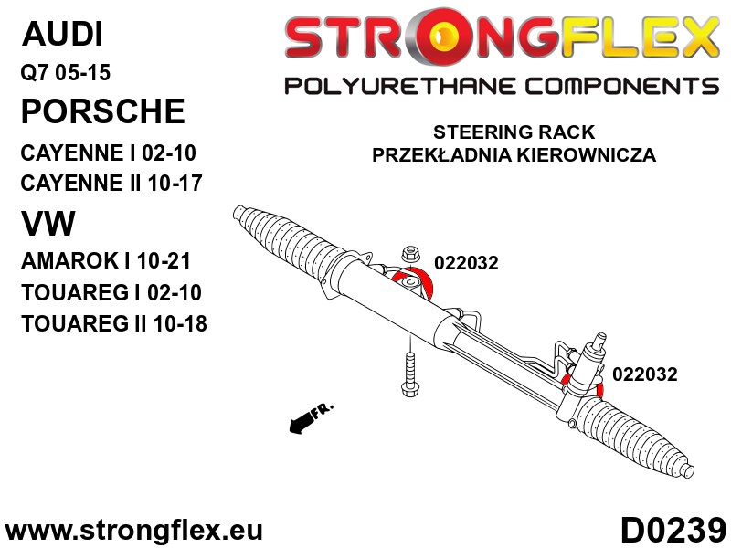 022032A Steering rack bush SPORT Sport (Yellow) Audi Q7 / SQ7 4L (05-15)