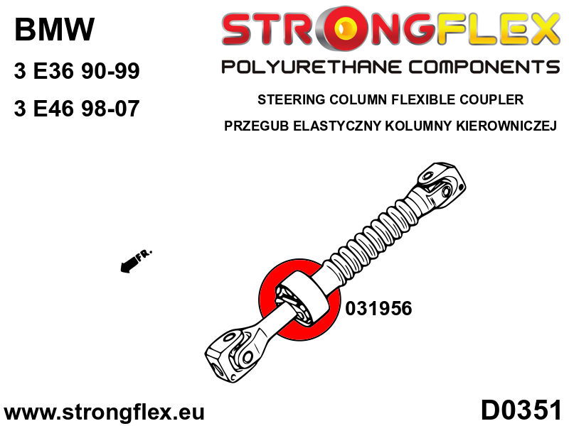 031956A Steering column flexible coupler SPORT Sport (Yellow) BMW Seria 3 III (90-99) E36