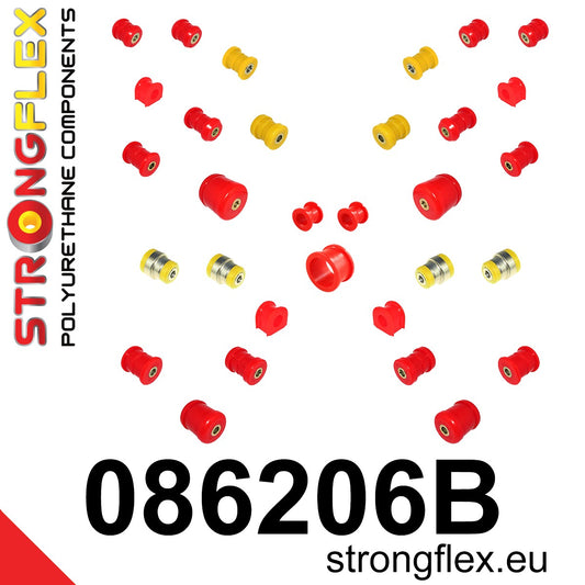086206B Full suspension bush kit Standard (Red) Honda Prelude V (96-01) BB