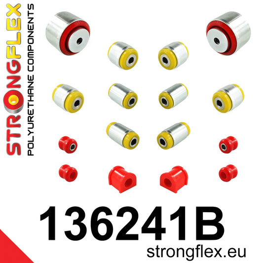 136241B Rear suspension bush kit Standard (Red) Saab 9-3 II (02-14) YS3F