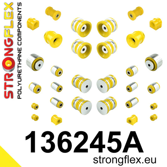 136245A Full suspension polyurethane bush kit SPORT Sport (Yellow) Saab 9-3 II (02-14) YS3F