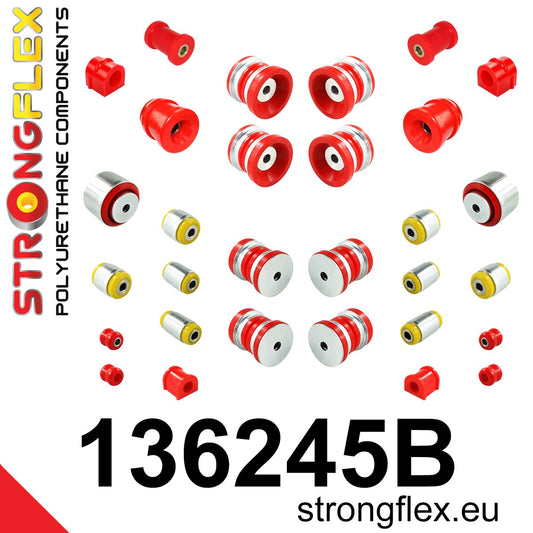 136245B Full suspension polyurethane bush kit Standard (Red) Saab 9-3 II (02-14) YS3F