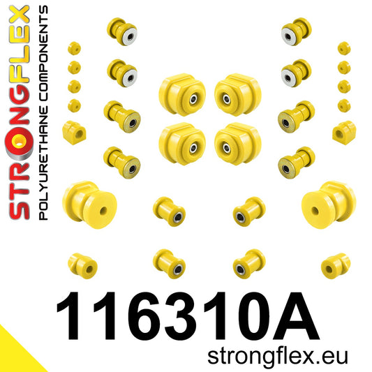116310A Full suspension polyurethane bush kit SPORT Sport (Yellow) Mercedes /8 W114 / W115 (67-76)