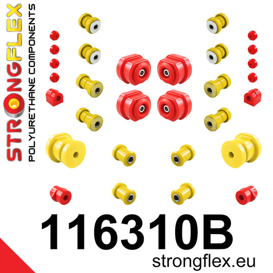 116310B Full suspension polyurethane bush kit Standard (Red) Mercedes /8 W114 / W115 (67-76)