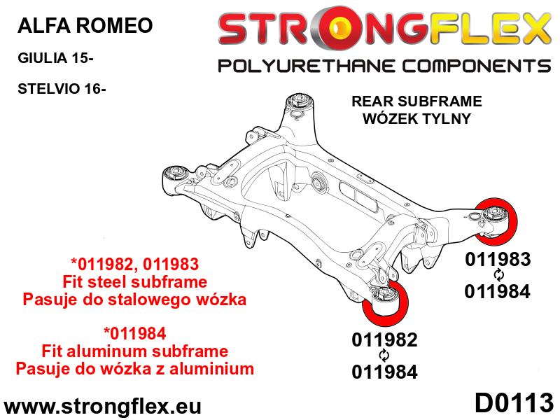 011982A Rear subframe - front bush SPORT Sport (Yellow) Alfa Romeo Stelvio (16-)
