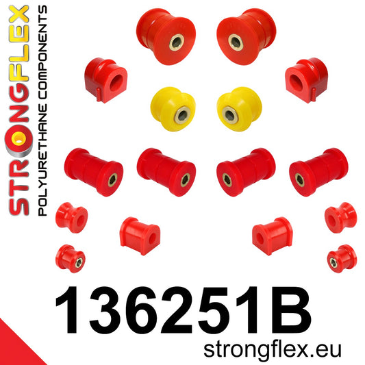 136251B Full suspension polyurethane bush kit Standard (Red) Opel / Vauxhall Omega B (94-99)
