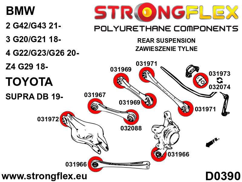 031967A Rear upper arm – front bush SPORT Sport (Yellow) BMW Seria 1 II (11-19) F20 / F21