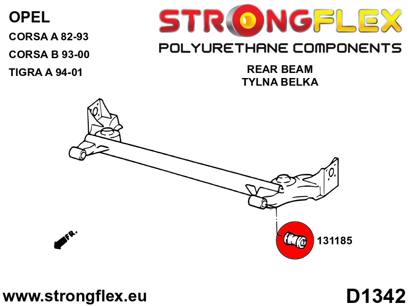 131185A Rear subframe bush 44mm SPORT Sport (Yellow) Opel / Vauxhall Corsa A (82-93) S83