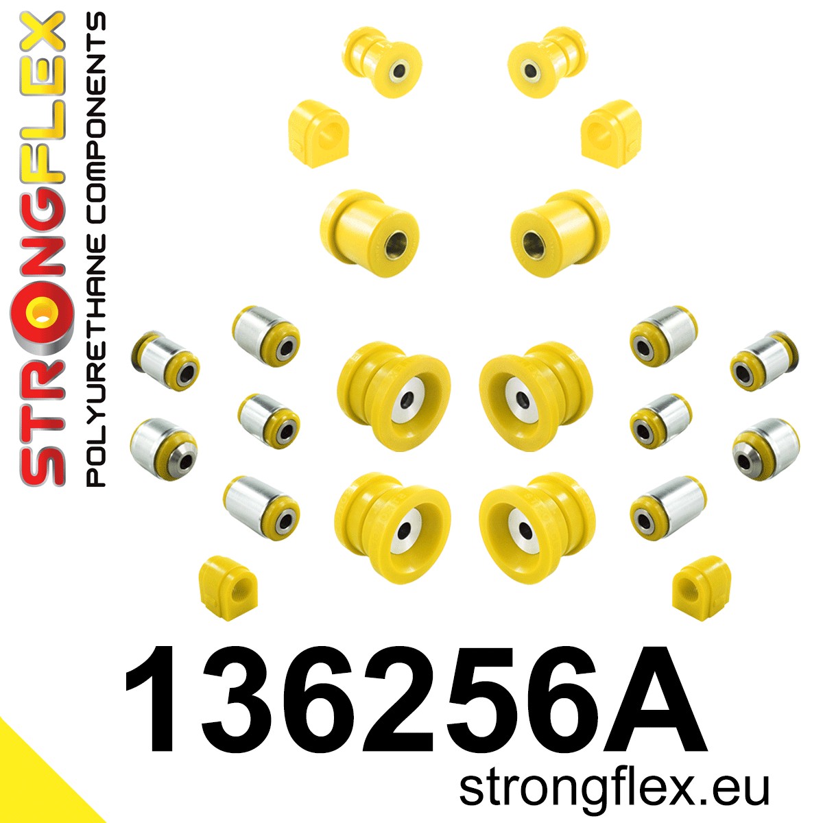 136256A Full suspension polyurethane bush kit SPORT Sport (Yellow) Chevrolet Malibu VIII (12-16) V300