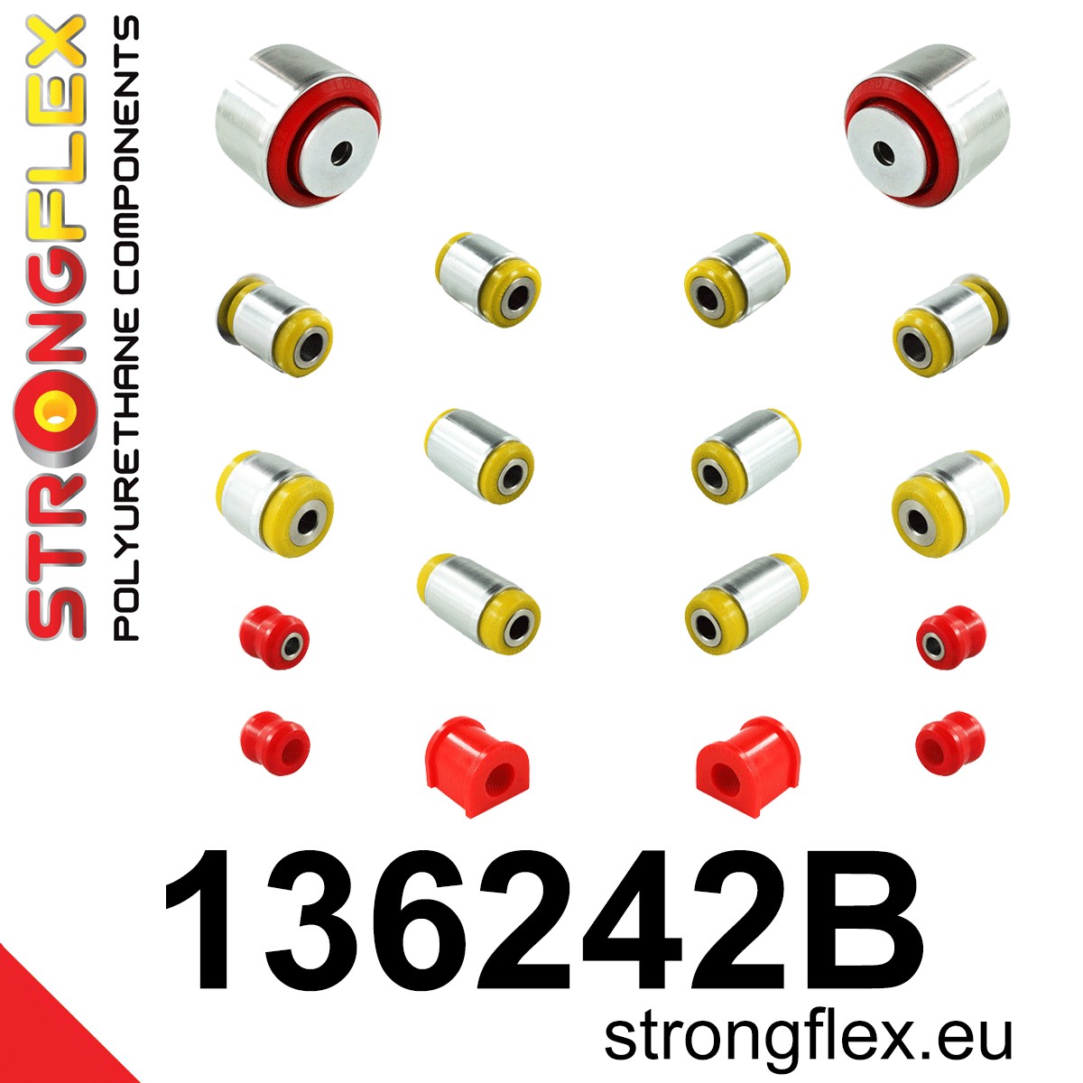 136242B Rear suspension bush kit Standard (Red) Fiat Croma II (05-10)
