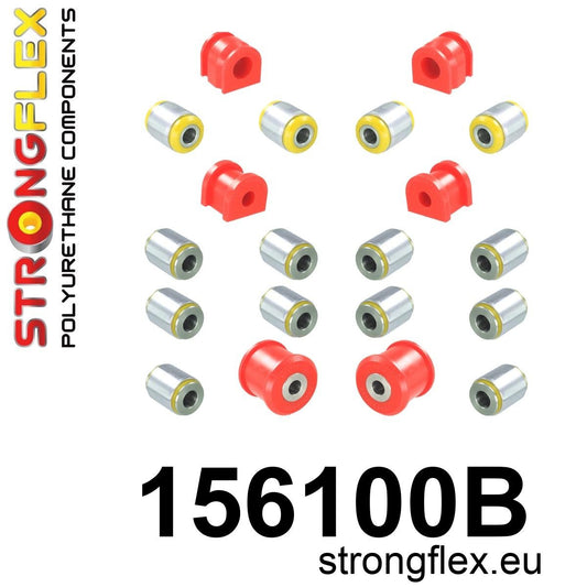 156100B Full suspension polyurethane bush kit AWD Standard (Red) Dacia Duster I (10-17)