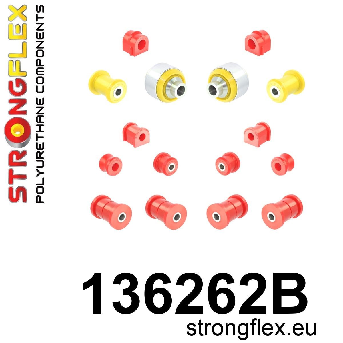 136262B Full suspension bush kit Standard (Red) Opel / Vauxhall Senator / Kikinda / Royale B (86-93)