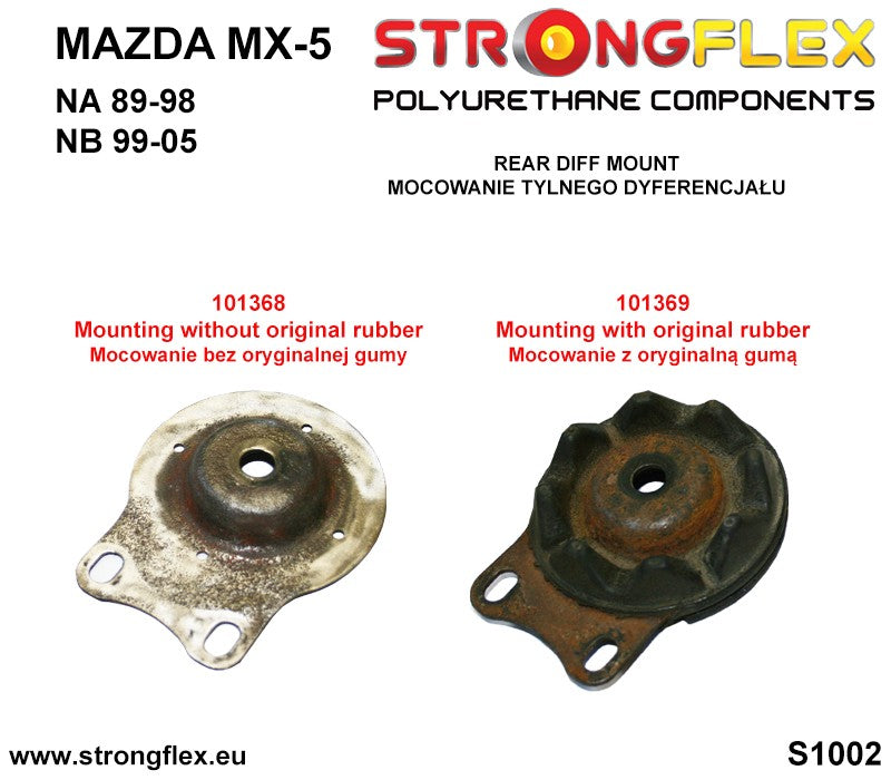 101369B Rear differential mounting bush Standard (Red) Mazda MX-5 / Miata / Roadster I (89-98) NA