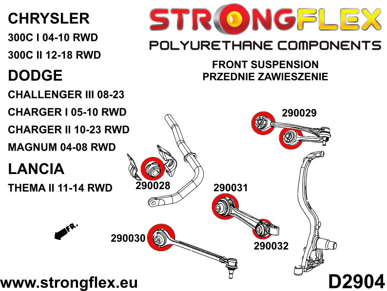 290030A Front lower wishbone – front bush SPORT Sport (Yellow) Dodge Challenger III (08-23)