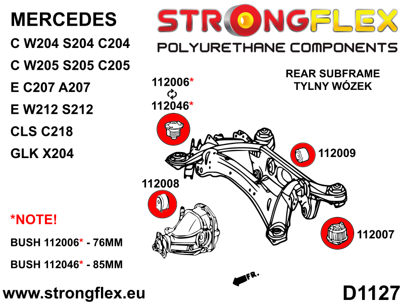 116314B Full suspension bush kit Standard (Red) Mercedes Klasa C W205 (14-21)