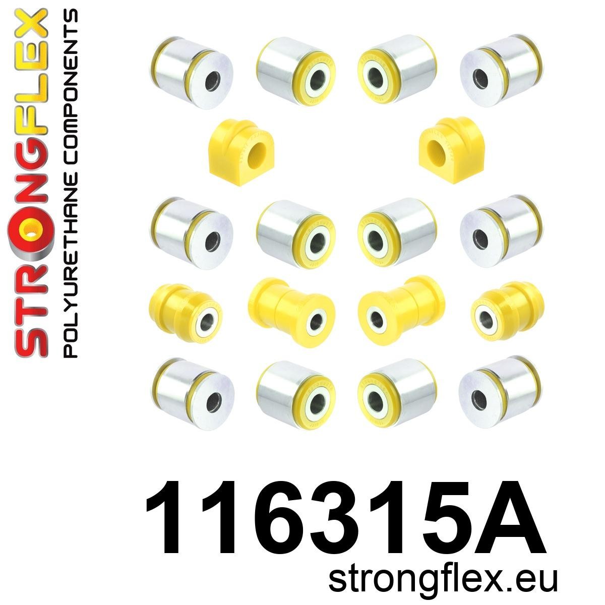 116315A Rear suspension bush kit SPORT Sport (Yellow) Mercedes SLK R171 (04-11)