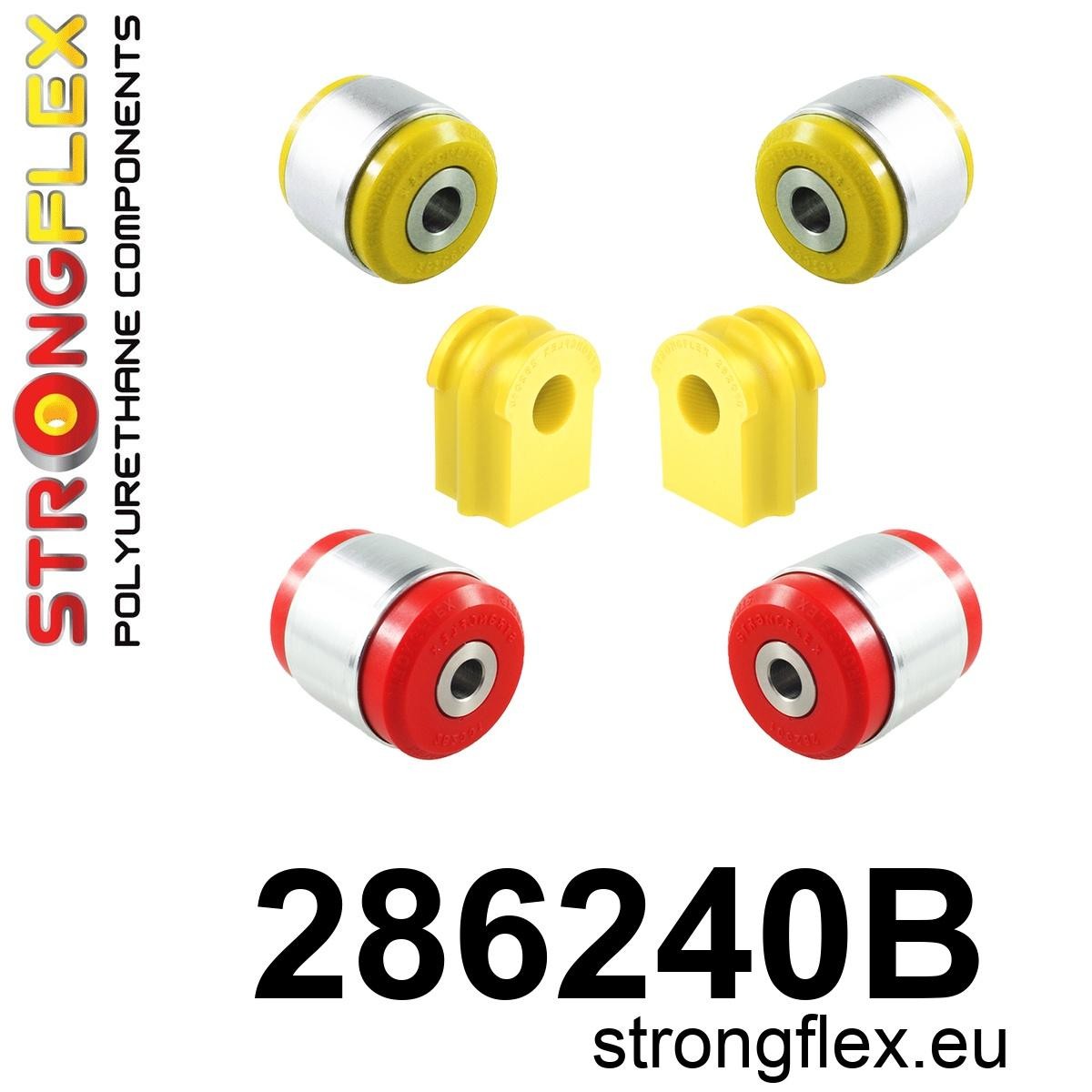 286240B Front suspension bush kit Standard (Red) Renault Kadjar (15-23) FWD (tylna belka)