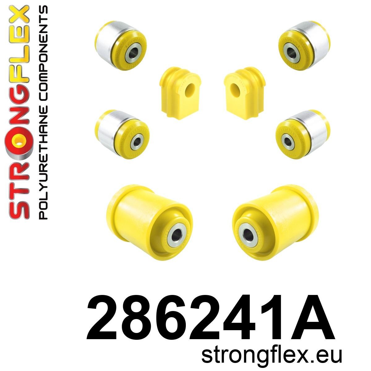 286241A Front suspension and ream beam bush kit SPORT Sport (Yellow) Renault Kadjar (15-23) FWD (tylna belka)